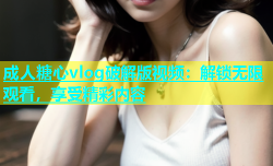 成人糖心vlog破解版视频：解锁无限观看，享受精彩内容
