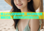 糖心vlog视频破解版：轻松解锁视频编辑功能，随时随地创作精彩内容